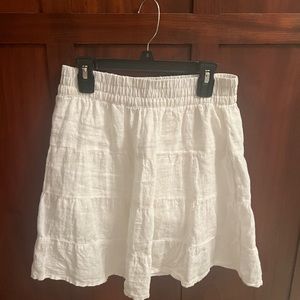 House of Harlow Tiered Linen White Skirt with interior short